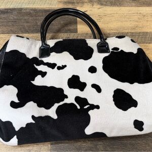 Mondani Black and White Cow Print Tote
